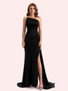 Simple Mermaid Sweetheart Soft Satin Long Matron of Honor Dress For Wedding