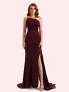 Simple Mermaid Sweetheart Soft Satin Long Matron of Honor Dress For Wedding