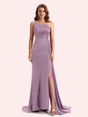 Simple Mermaid Sweetheart Soft Satin Long Matron of Honor Dress For Wedding