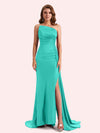 Simple Mermaid Sweetheart Soft Satin Long Matron of Honor Dress For Wedding