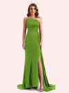 Simple Mermaid Sweetheart Soft Satin Long Matron of Honor Dress For Wedding