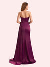 Simple Mermaid Sweetheart Soft Satin Long Matron of Honor Dress For Wedding