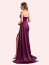 Simple Mermaid Sweetheart Soft Satin Long Matron of Honor Dress For Wedding