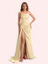 Simple Mermaid Sweetheart Soft Satin Long Matron of Honor Dress For Wedding