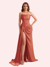 Simple Mermaid Sweetheart Soft Satin Long Matron of Honor Dress For Wedding