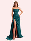 Simple Mermaid Sweetheart Soft Satin Long Matron of Honor Dress For Wedding