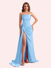 Simple Mermaid Sweetheart Soft Satin Long Matron of Honor Dress For Wedding