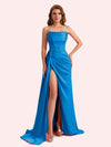 Simple Mermaid Sweetheart Soft Satin Long Matron of Honor Dress For Wedding