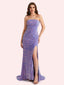 Sparkly Mermaid Sleeveless Side Slit Maxi Long Prom Dresses Online
