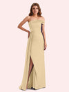 Sexy One Sleeve Side Slit Stretch Jersey Long Mermaid Bridesmaid Dresses Online