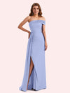 Sexy One Sleeve Side Slit Stretch Jersey Long Mermaid Bridesmaid Dresses Online