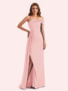 Sexy One Sleeve Side Slit Stretch Jersey Long Mermaid Bridesmaid Dresses Online