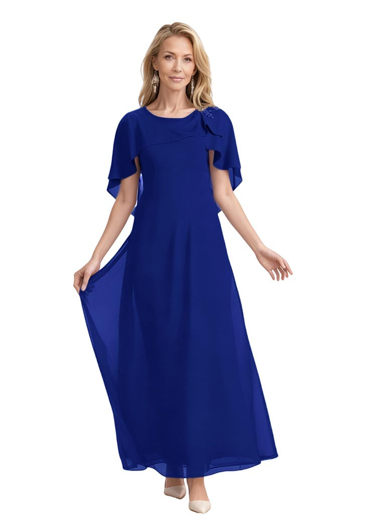 mother of the groom ankle length dresses One Shoulder Mother's Bride Dresses Ruffle Mother of The Groom Dresses for Women Satin Wedding Party Evening Gown