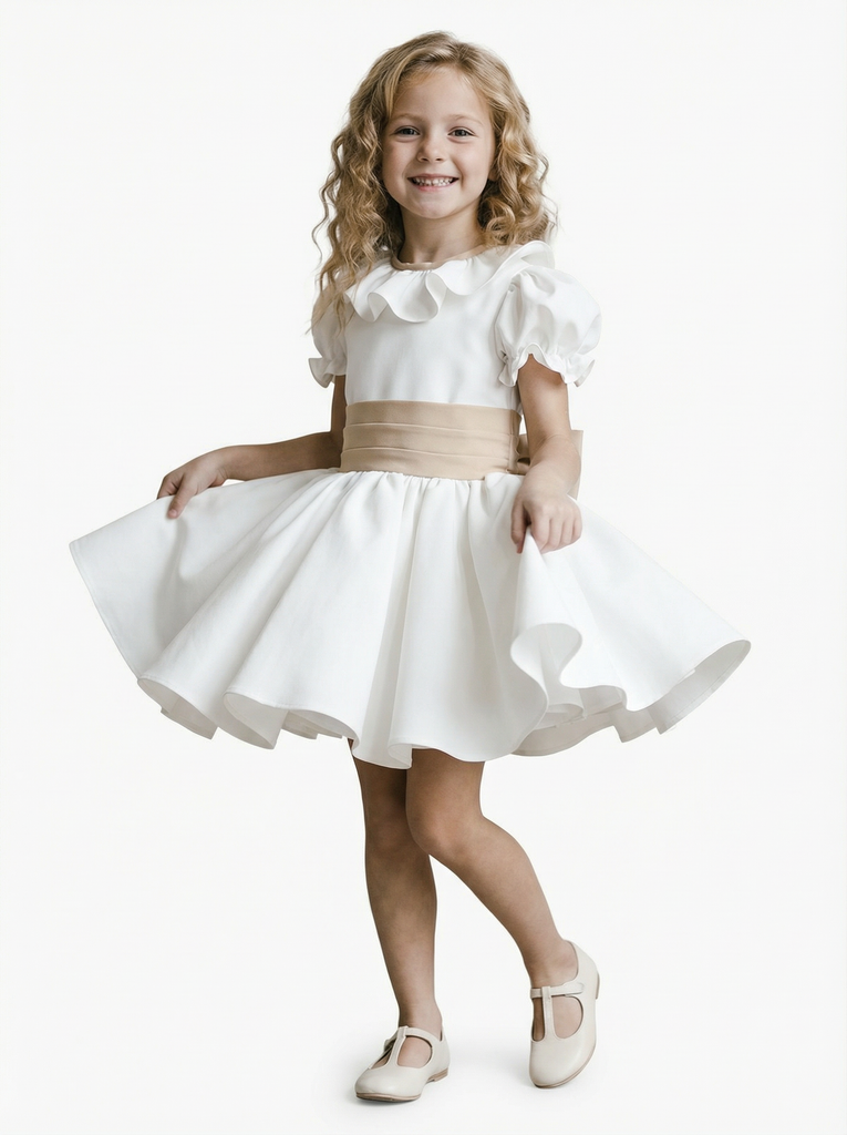 skater style bridesmaid dress Women's Premium White Satin Hip Pleated Skater Dress