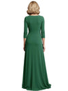 Elegant Chiffon V-Neck Side Slit Ruched Floor Length Mother Of The Bride Dresses
