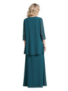 Elegant Chiffon Jewel Sleeveless A-Line Long Mother of The Bride Dresses With Jacket