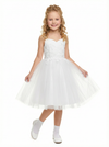 Sweetheart Lace Flower Girl Dress, Strapless Tulle Ball Gown, Appliqu¨¦ Bodice, Floor Length