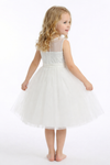 Spaghetti-Straps Flower Girl Dress with Sleeveless Lace Applique Bodice and A-Line Tulle Skirt