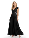 Beautiful Cap Sleeve Lace Chiffon A-Line Mother of the Bride dresses