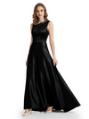 Stunning Asymmetrical Neckline Sleeveless A-Line Satin Formal Dress For Mother Of The Bride