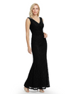 Mother of The Bride Dresses V-Neck Sleeveless Lace Mermaid Maxi Gown Elegant Flowy Formal Wedding Event Dress