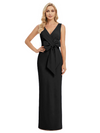 V-Neck Sheath Sleeveless Mother of The Bride Dress Crepe