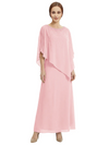 Classy Beaded Chiffon Overlay Poncho Style Mother of the Bride Gown
