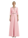 Sophisticated 3/4 Sleeves Beaded A-Line Satin Mother Of The Bride Dress