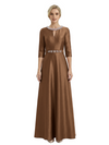 Sophisticated 3/4 Sleeves Beaded A-Line Satin Mother Of The Bride Dress