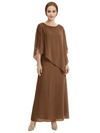 Classy Beaded Chiffon Overlay Poncho Style Mother of the Bride Gown