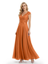 Beautiful Cap Sleeve Lace Chiffon A-Line Mother of the Bride dresses