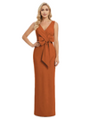 V-Neck Sheath Sleeveless Mother of The Bride Dress Crepe