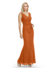 Mother of The Bride Dresses V-Neck Sleeveless Lace Mermaid Maxi Gown Elegant Flowy Formal Wedding Event Dress