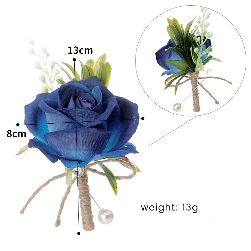 New Rose Corsage Wedding Men Groomsmen Brooch Outdoor Party Decoration, CG6688