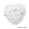White Lace Heart Shape Wedding Ring Pillow Ring Boxes Bowknot Decoration, JZH-5949