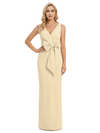 V-Neck Sheath Sleeveless Mother of The Bride Dress Crepe