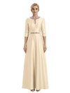 Sophisticated 3/4 Sleeves Beaded A-Line Satin Mother Of The Bride Dress