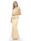 Elegant Scoop Ruffle Satin Mermaid Mother Of The Bride Dress