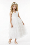 Lace Layered Tulle Princess Dress Flower Girl Dress Birthday Party Dresses
