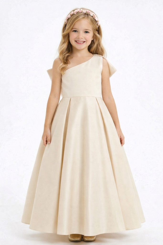 Wedding Flowers Girl Gowns One Shoulder Pageant Dress Flower Princess Dress