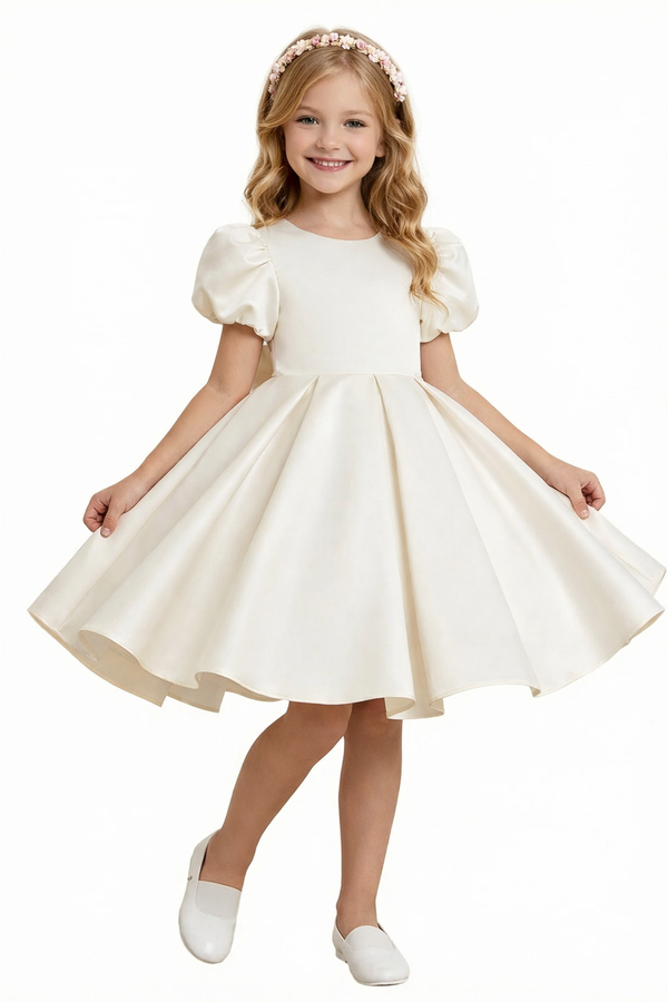 Wedding Flowers Girl Gowns Knee Length Pageant Dress Flower Toddler Bridesmaid Princess Dress