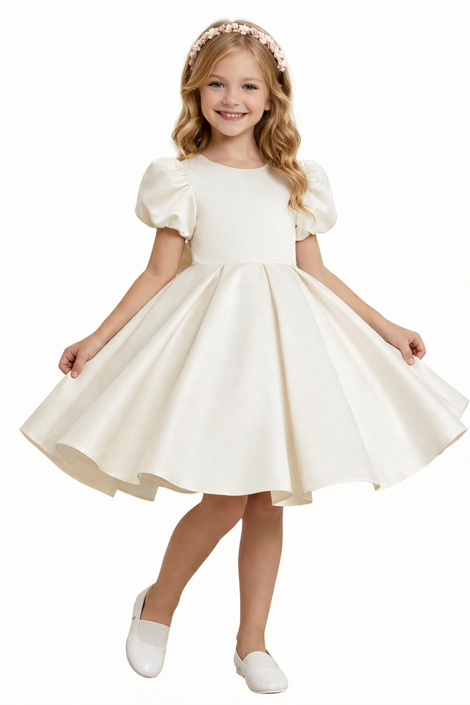 Wedding Flowers Girl Gowns Knee Length Pageant Dress Flower Toddler Bridesmaid Princess Dress