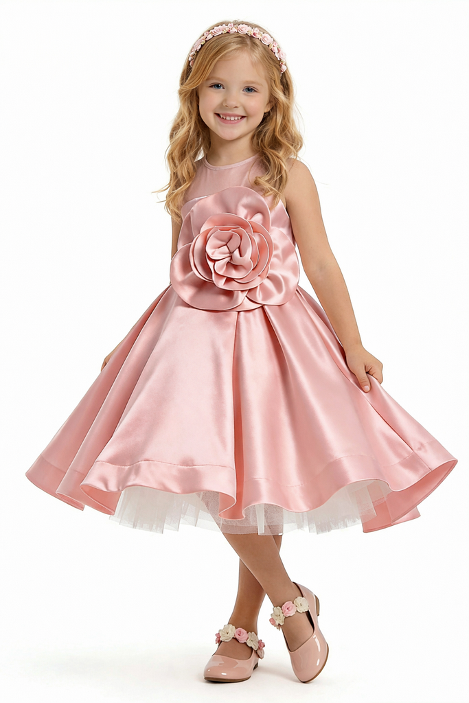 Wedding Flowers Girl Gowns Knee Length Pageant Dress Flower Princess Dresses Gowns