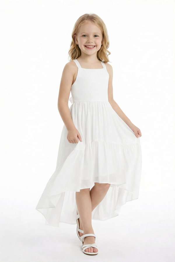 Strappy Backless Princess Dress Flower Girl Dress Toddler For Wedding Flowers Pageant Dress Birthday Party Dresses
