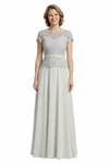 Elegant Chiffon Illusion Cap Sleeves A-line Mother of The Bride Dresses