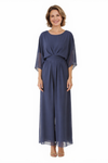 Elegant Chiffon Jewel Cape Sleeves Pantsuit For Mother of The Bride