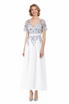 Elegant Chiffon Short Sleeves V-Neck A-Line Lace Ankle-Length Mother of The Bride Dresses