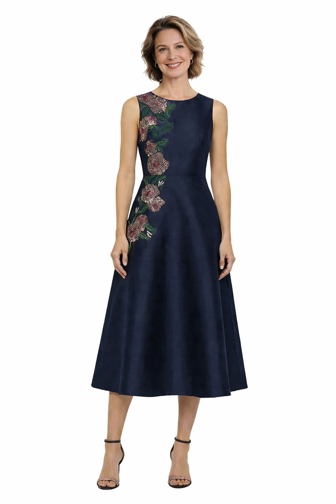 Elegant Jewel Flower Soft Satin A-line Short Mother of the Bride Dresses