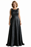 Glitter Jersey Scoop Sleeveless A-line Floor Length Mother of the Brides Dresses