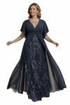 Elegant Chiffon Lace Beaded Flutter Sleeves A-line Mother of The Bride Dresses